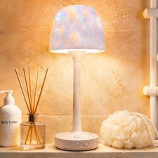Waterproof Shower Lamp with 16 Color Ocean Wave Projector, Rechargeable Light...