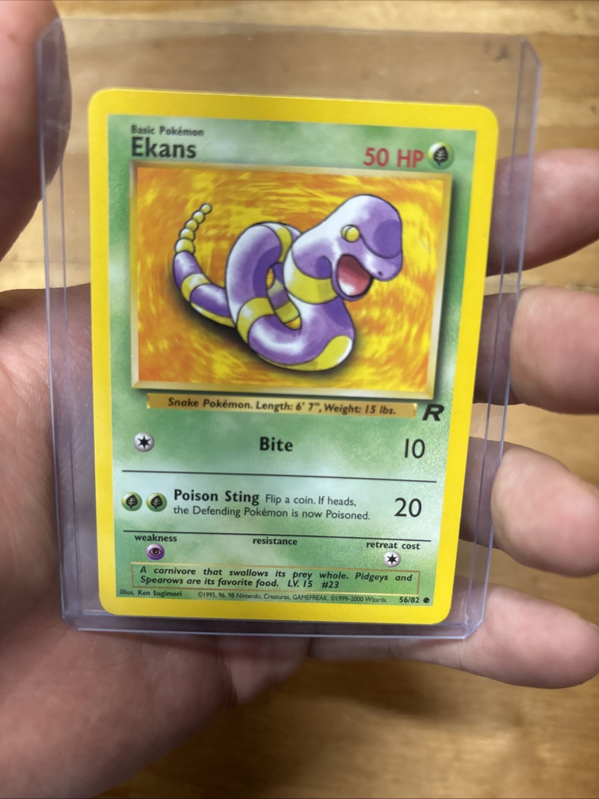 Pokemon Card Ekans 56/82 Team Rocket Unlimited WOTC LP