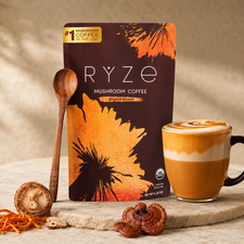 RYZZE Mushroom Coffee Pack of 2 USDA Organic Gut Health Supplement 30 Servings