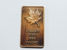 KANADA Maple Leaf Sztabki miedzi 1 uncja w oryginalnym opakowaniu (L4443)