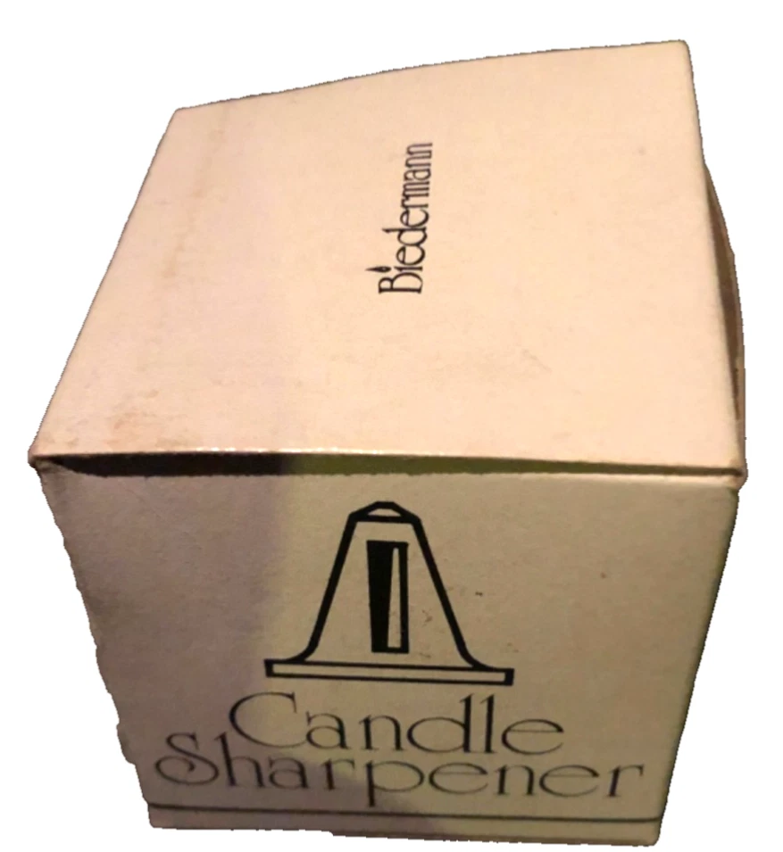 Afilador de velas decorativo para el hogar blanco Biedermann & Sons afeitadora caja abierta Foto 2 de 4