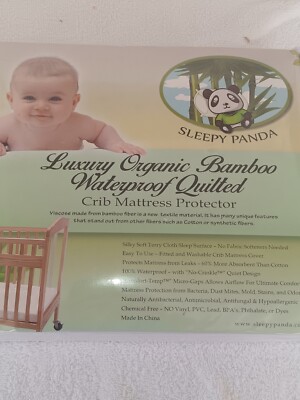 mattress cover baby crib bamboo organic sleepy panda waterproof-quilted