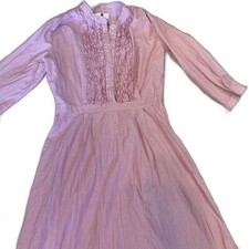 Gap Red Striped Dress with Ruffle Button Up Bodice Long Sleeve Size 8