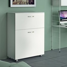 Letto singolo Laila a scomparsa bianco L 85 x H 100 P35cm / P220cm aperto