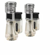Vertigo by Lotus Cyclone Triple Torch Cigar Lighter Clear 2 Pack 