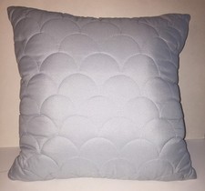 HOME CLASSICS Decorative Bed Pillow POWDER BLUE Quilted Scalloped 16"x16" Square