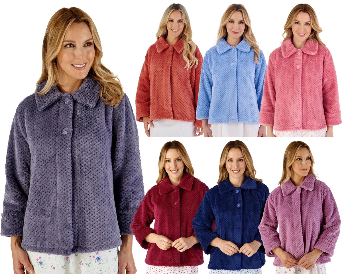 GAOHONGMEI Damen-Bademantel, Langärmelig, Mit Reißverschluss Vorne
