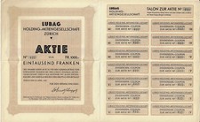 Lubag Holding-Aktiengesellschaft Zurych, 1929