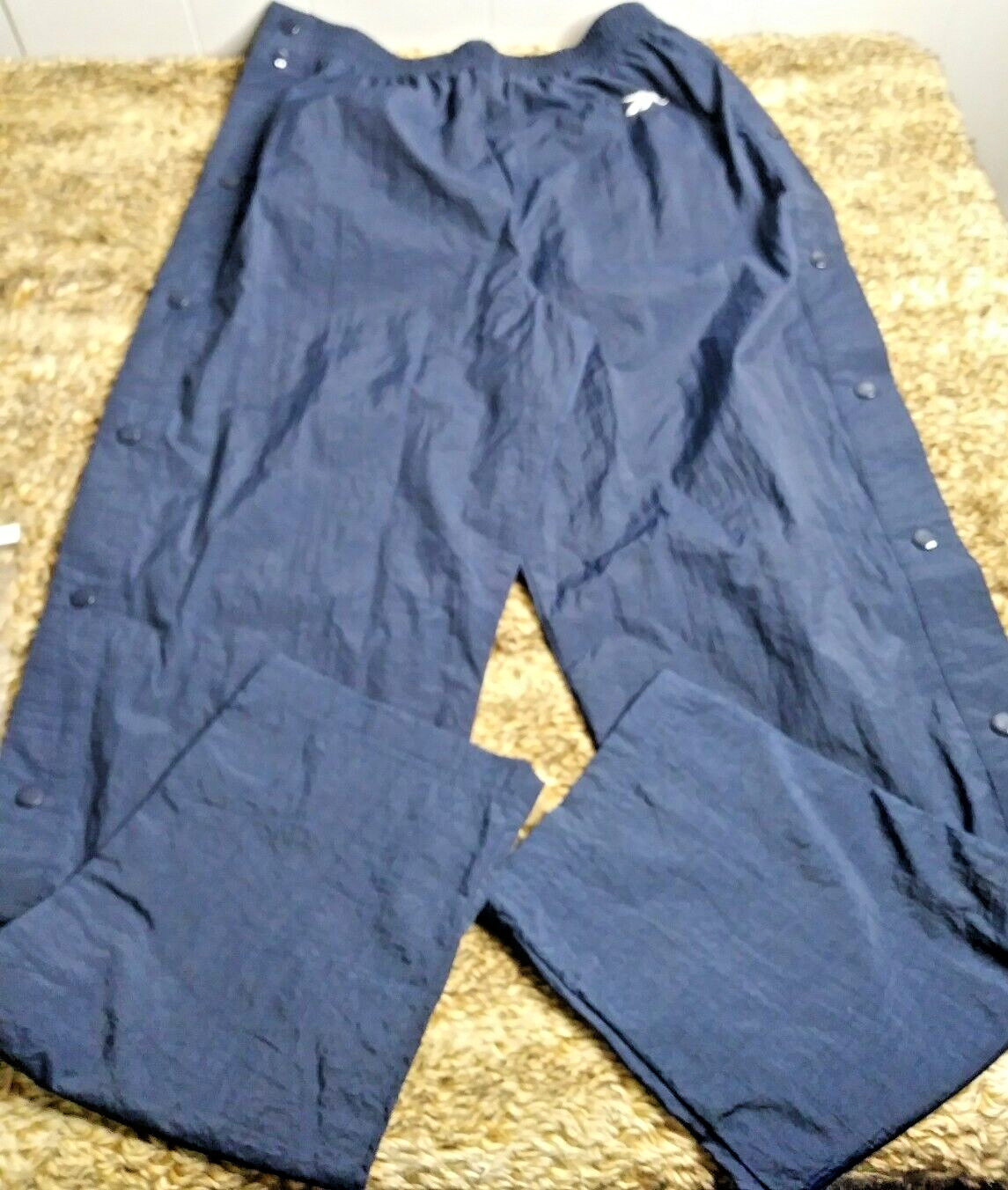 Vintage REEBOK Nylon Break Away Track Pants Navy Blue Men's Size L thumbnail 3