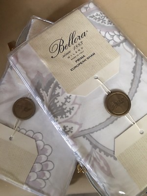BELLORA 2PC EURO SHAMS PRIMA GREY FLORAL  NIP  $180 BEAUTIFUL