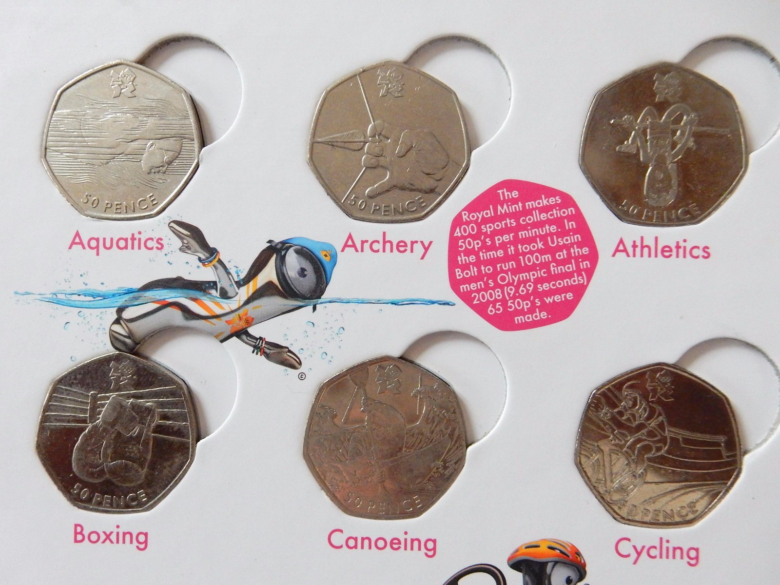 FULL Official London 2012 Olympic 50p Coin Collection Album + Completer ...