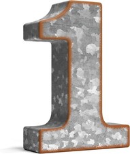 Galvanized Metal Numbers for Wall Decor - 3D Number for Hanging Free Standing