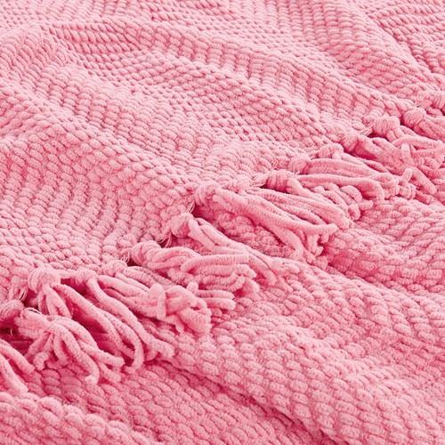 Boho Knitted Throw Blanket – Tweed Texture, Tassels, Lightweight Couch Bed Decor - Picture 248 of 337