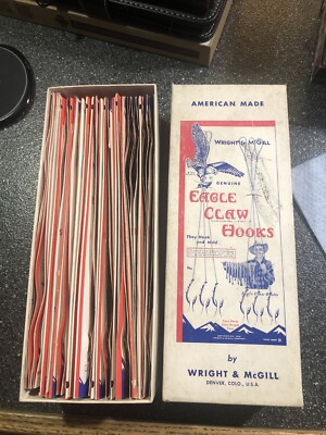 Vintage 1938 Wright & McGill Eagle Claw Hooks Size 2/0 20 Sheets 6 ...