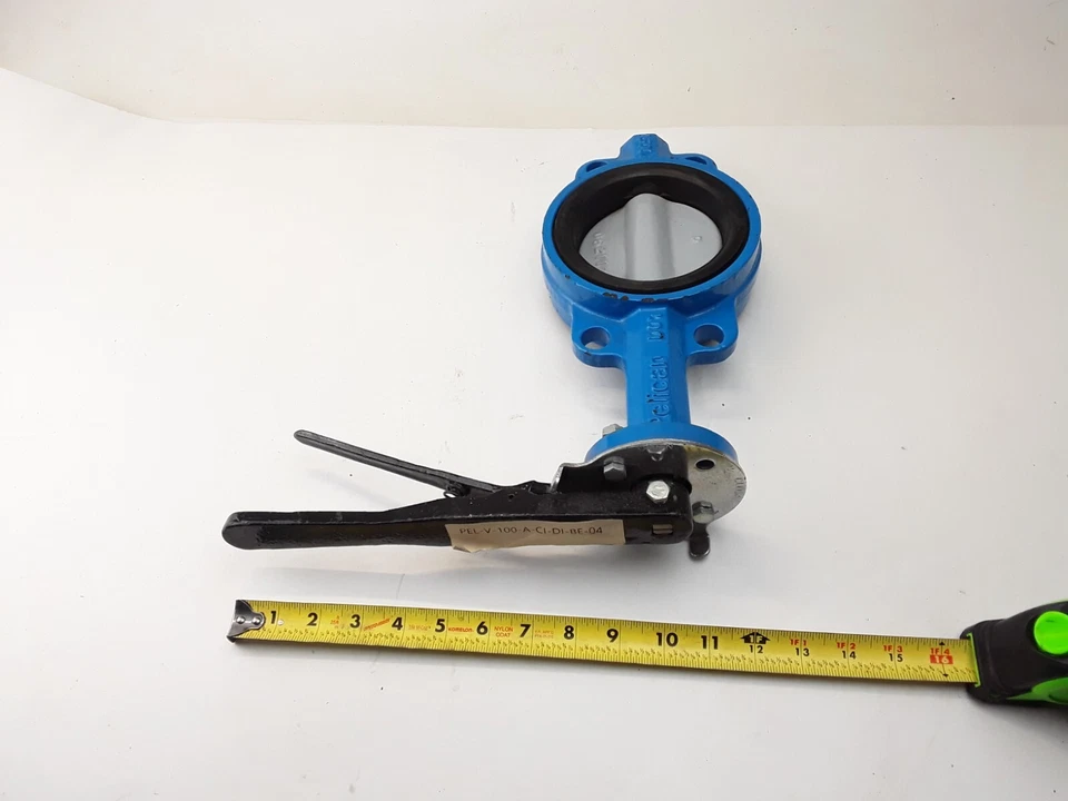 4" Wafer Butterfly Valve Ductile Iron Body Bronze Disc Buna-N Seal Lever Pelican - Image 3 of 4