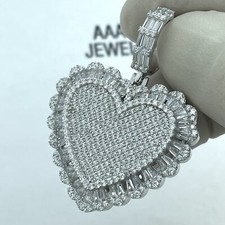 925 Solid Sterling Silver Cubic Zirconia Heart Pendant