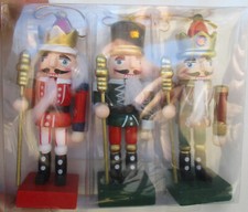 Set of 3 Nutcracker Soldiers Christmas Ornaments