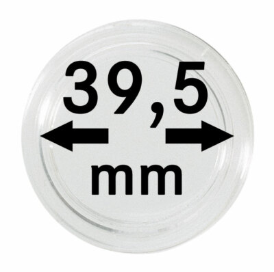 100 Lindner Coin Capsules 39.5 Mm Coin Capsules 2251395 With Edge Crystal Clear