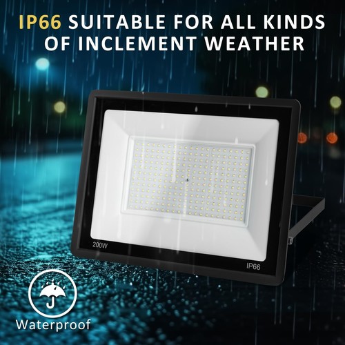 200W Flood Light Outdoor,23500LM Super Bright Floodlight Outside Work Lightwi... - 第 4/9 張圖片