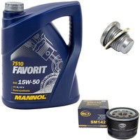MotoröL ÖLfilter SM142 15W50 5Liter + ÖLablassschraube FüR Renault Megane Opel