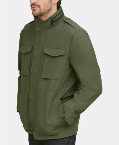 $325 COLE HAAN Men's Olive Water Resistant Packable Field Jacket Large yoc0122