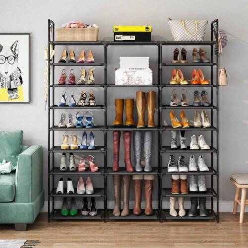 9Tier Shoe Rack Organizer-Holds50-55Pairs Heavy-Duty Metal Frame Entryway Closet - Picture 6 of 10