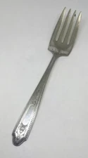 VTG 1935 National Silver Co. Silverplate Solid Cold Meat Fork Martinique Pattern