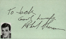 Robert Sherman Signed Auto 3x5 Index Card Highway Patrol