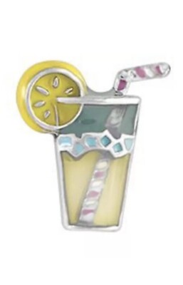 Origami Owl 1st EDITION ICE COLD LEMONADE WITH STRAW Floating Enamel Charm NEW