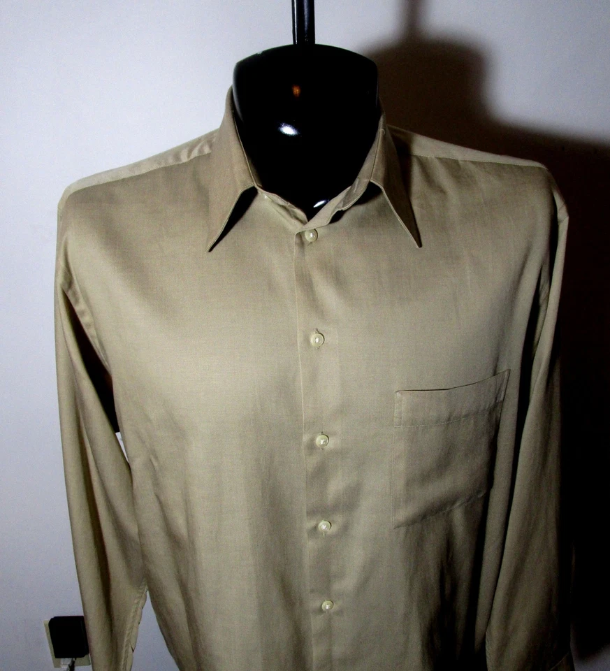 Camisa de Vestir ALFANI Bronceada Mezcla Tencel/Lyocell Talla 16/34-35 Foto 2 de 4