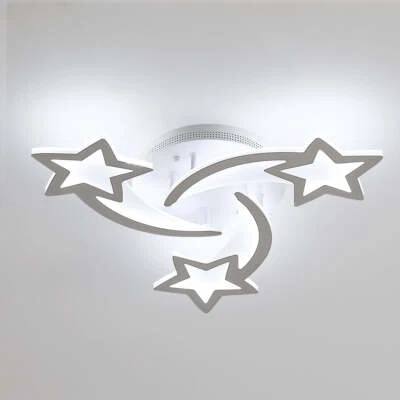 GOECO 40W Modern LED Ceiling Light Children Room Lamp Cold White 3-Stars Bedroom ⌀53