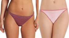 New Lot of 2 Pairs Vanity Fair Illumination String Bikini Panties Size 7 L NWT