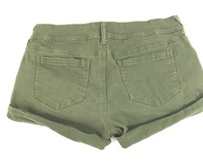 Boom Boom Jeans Khaki Green Booty Shorts Button Fly Size 9 Distressed