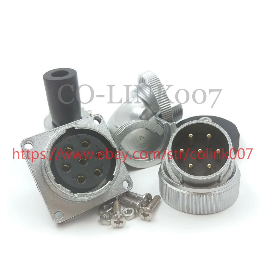 WEIPU WS28 7Pin Crimp Connector, 25A Aviation Bulkhead 7 pin Electric Connector  - Image 4 of 4