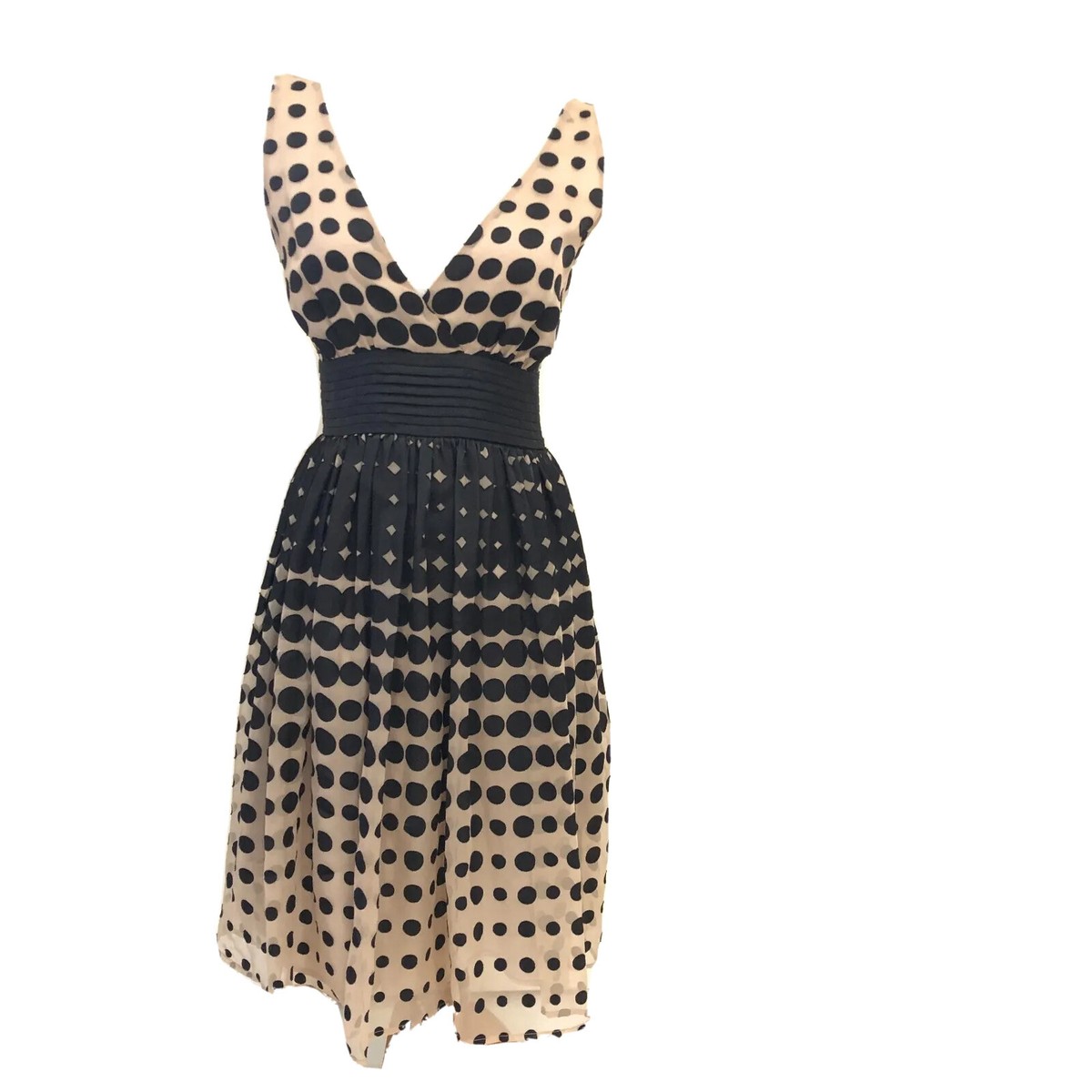 white christmas dresses Mac Duggal Polka Dot Charmeuse V-Neck Midi Dress main image 1