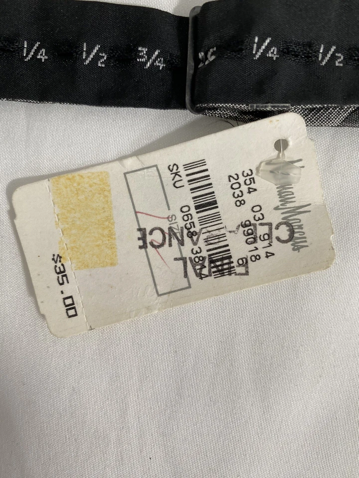 Pajarita ajustable de seda a cuadros gris doble tono Neiman Marcus nueva con etiquetas Foto 4 de 4