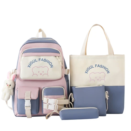 Doppel Schulter Rucksack Junge und Mädchen Schultasche Reiserucksack vierteiliges Set - Bild 9 von 21