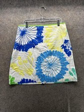 Lilly Pulitzer Skirt Womens 12 Multicolor Floral A Line Mini Lined Cotton