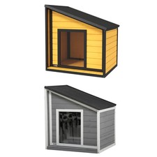 Hundehütte, Tannenholz, Hundehaus mit zu öffnendem Asphaltdach, Kleintierhaus