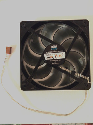 Cooler Master A12025-20RB-3BN-F1 120mm Green LED Cooling Fan   12V 0.37A   Teste