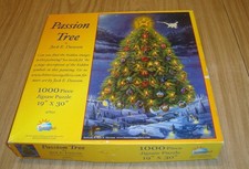 Passion Tree Christmas Sunsout 1000 Piece Jigsaw Puzzle 19x30" Complete