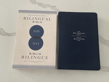 Bilingual Bible NIV/NVI, Leathersoft, Navy / NIV/NVI Biblia Bilingüe,azul 2024
