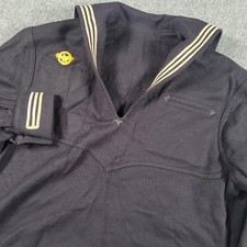 Vintage Naval Clothing Factory Sailor Shirt Mens Navy Blue Wool Jumper 40s 50s