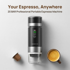 OMEYE Portable Espresso Maker 20 Bar Battery USB-C Capsule Ground Coffee