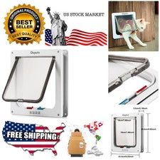 Large Cat Door Outer Size 9.9" x 9.2", 4 Way Locking Cat Flap Door for Interi...