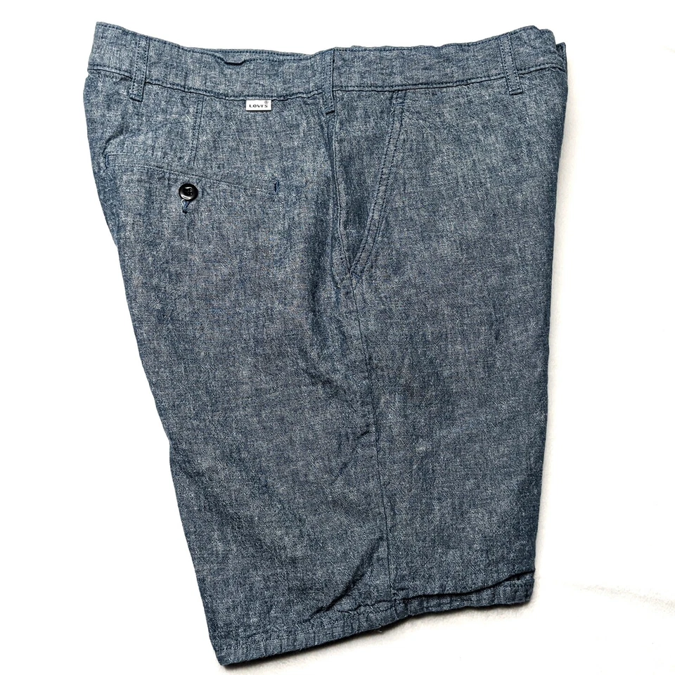 Levi's White Tab Mens Shorts 34 Blue Flat Front Chino Casual Classic Vintage - Image 3 of 4