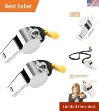 Durable Stainless Steel Whistles with Lanyards - Perfect for Coaches & Referees