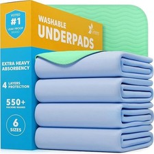   Washable Underpads - Heavy Absorbency Reusable Bedwetting Incontinence Pads...