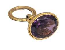 Vintage 10K Gold &Amethyst Watch Fob