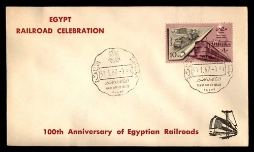 Mayfairstamps Egypt FDC 1957 Trains Egypt Railroad Celebration First Day Cover a